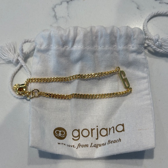 Gorjana Jewelry - Gorjana Polished Gold Double Strand Bracelet with 'G' Charm